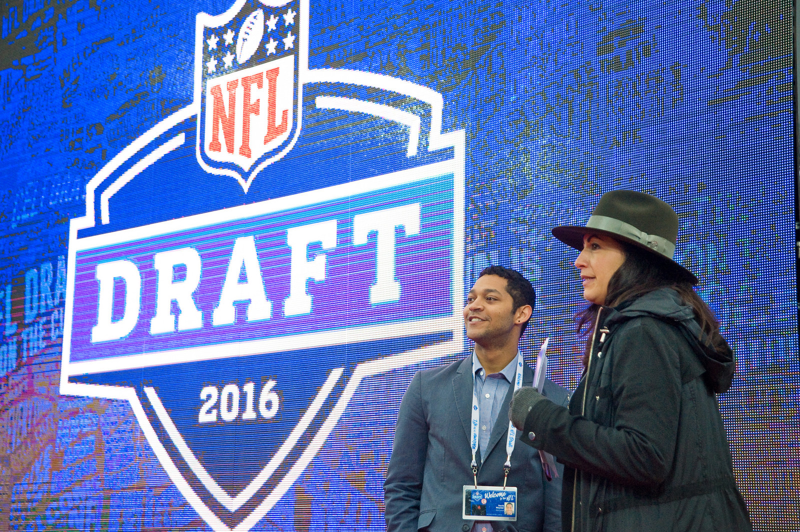 Graduate working for the NFL at the 2016 draft