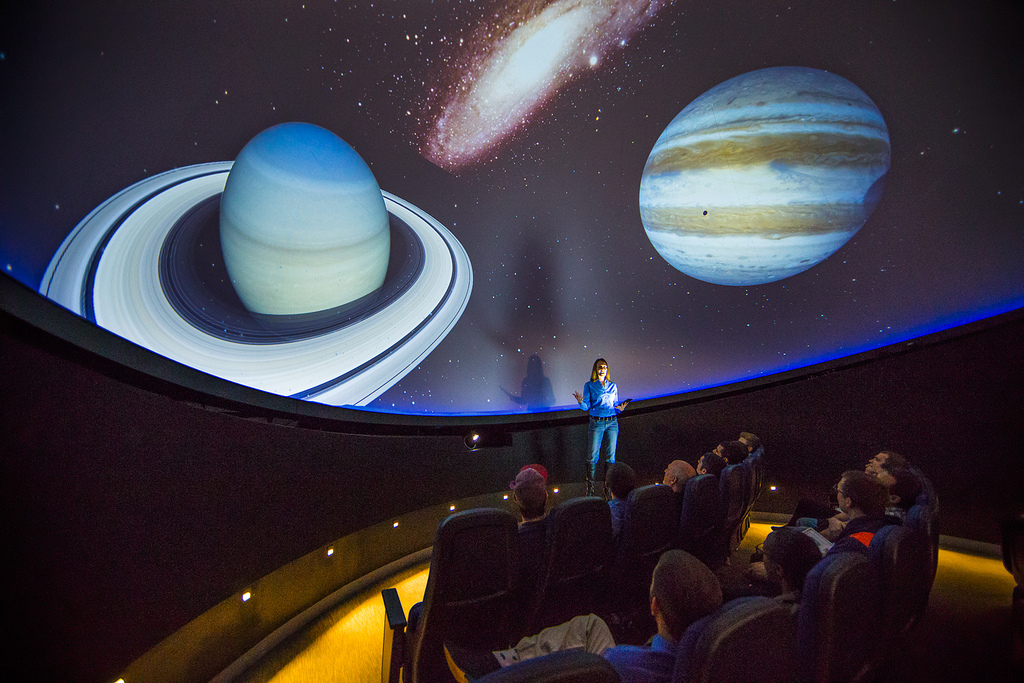 Physics lesson in the campus planetarium 