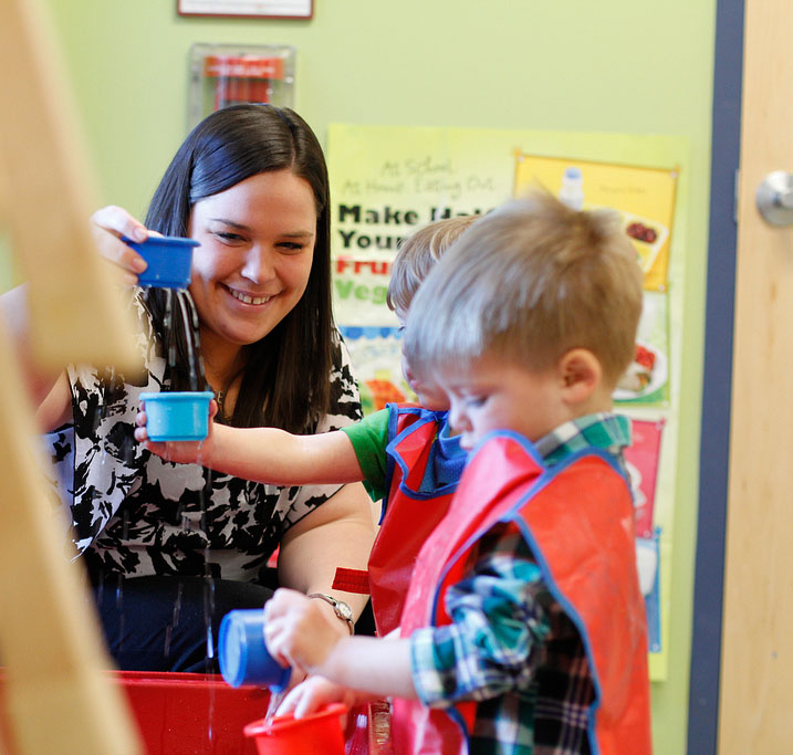 Foundations of Social Advocacy student working with children 